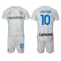 Inter Milan Lautaro Martinez #10 Fußballbekleidung Auswärtstrikot Kinder 2022-23 Kurzarm (+ kurze hosen)